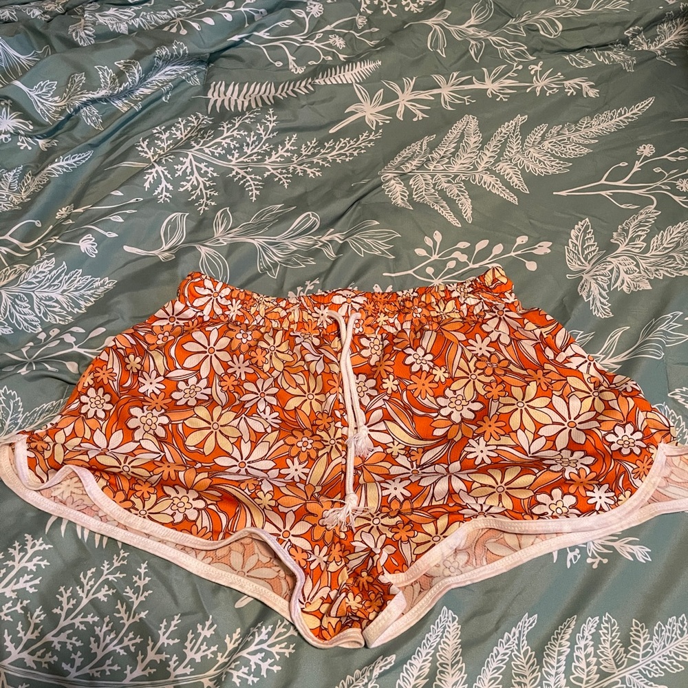 Floral Orange Shorts